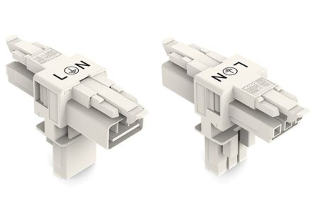 WAGO 890 Series Female Lighting Connector, 3-Pole, Female, 3-Way, Plug-In Mount, 16A, IP20, IP40 [890-656]; 221-606