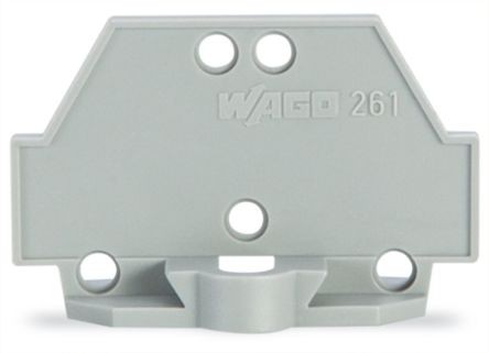 WAGO 261 Series End Plate for Use with Rail Mount Terminal Blocks [261-410]; 221-659