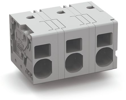 WAGO 2626 Series PCB Connector, 4-Contact, 12.5mm Pitch, Feed Through Mount, 1-Row, Push-In Cage Clamp Termination [2626-1354]; 221-712
