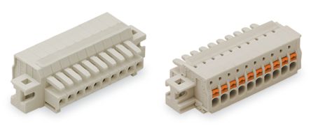 WAGO 2734 Series Female Lighting Connector, 24-Pole, Female, 24-Way, Cable Mount, 10A [2734-124/027-000]; 221-728