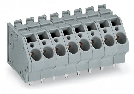 WAGO 745 Series PCB Connector, 6-Contact, 7.5mm Pitch, Through Hole Mount, 1-Row, Cage Clamp Termination [745-306]; 222-208
