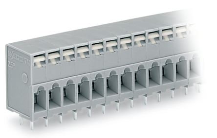 WAGO 741 Series PCB Connector, 2-Contact, 5mm Pitch, Through Hole Mount, 3-Row, Push In Termination [741-102]; 222-252