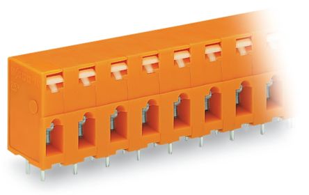 WAGO 741 Series PCB Connector, 8-Contact, 7.62mm Pitch, Through Hole Mount, 1-Row, Push In Termination [741-408]; 222-296