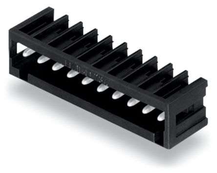 WAGO 734 Series Angled Through Hole Header, 10 Contact(s), 3.5 mm Pitch, 1 Row(s), Shrouded [734-170/105-604]; 222-410