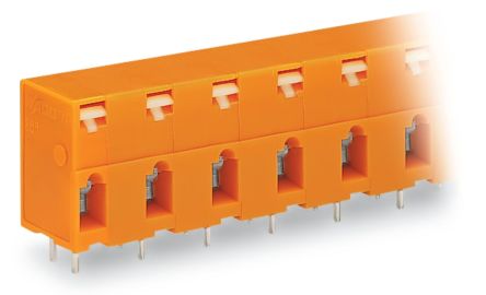 WAGO 741 Series PCB Connector, 4-Contact, 10.16mm Pitch, Through Hole Mount, 3-Row, Push Button Termination [741-604]; 222-431