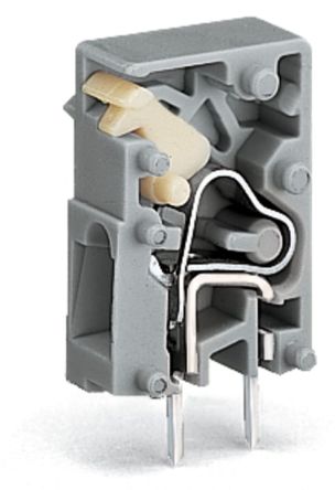WAGO 741 Series PCB Connector, 1-Contact, 5mm Pitch, Through Hole Mount, 1-Row, Push In Termination [741-901]; 222-444