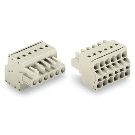 WAGO 721 Series Female Lighting Connector, 2-Pole, Female, 2-Way, Plug-In Mount, 16A [721-2102/026-000]; 222-498