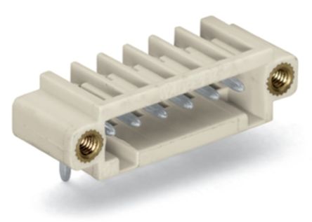 WAGO 734 Series Angled Through Hole Header, 6 Contact(s), 3.5 mm Pitch, 1 Row(s), Shrouded [734-166/108-000]; 222-602
