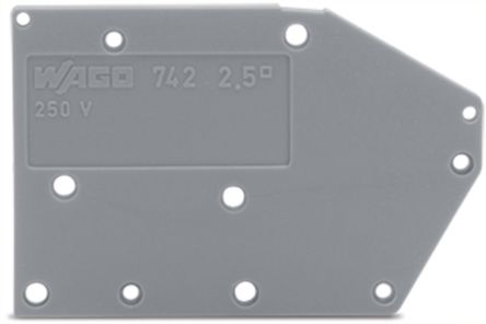 WAGO 742 Series End Plate for Use with Rail Mount Terminal Blocks [742-100]; 222-620