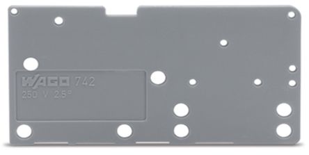 WAGO 742 Series End Plate for Use with Rail Mount Terminal Blocks [742-152]; 222-636
