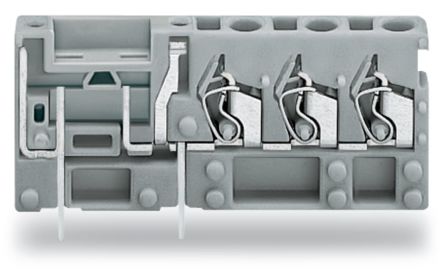 WAGO 742 Series PCB Connector, 1-Contact, 5mm Pitch, Through Hole Mount, 1-Row, Cage Clamp Termination [742-163]; 222-643