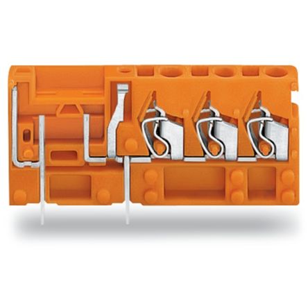 WAGO 742 Series PCB Connector, 1-Contact, 5.08mm Pitch, Through Hole Mount, 3-Row, Cage Clamp Termination [742-168]; 222-646