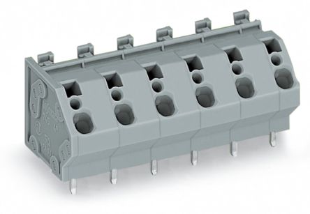 WAGO 745 Series PCB Connector, 10-Contact, 10mm Pitch, Through Hole Mount, 1-Row, Cage Clamp Termination [745-210]; 222-791