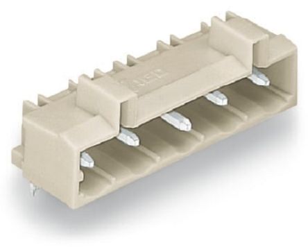 WAGO 721 Series Angled Through Hole Header, 7 Contact(s), 7.5 mm Pitch, 1 Row(s), Shrouded [721-867/001-000]; 222-822