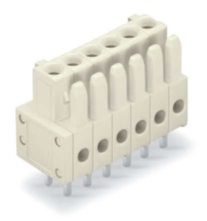 WAGO 734 Series Series Straight PCB Mount PCB Header, 4-Contact, 1-Row, 3.5mm Pitch, Solder Termination [734-464]; 222-855
