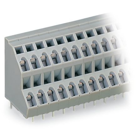 WAGO 736 Series PCB Terminal Block, 24-Contact, 5mm Pitch, Through Hole Mount, 2-Row, Cage Clamp Termination [736-212]; 222-898