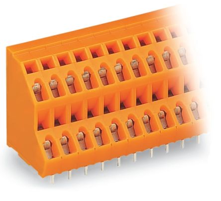WAGO 736 Series PCB Terminal Block, 24-Contact, 5.08mm Pitch, Through Hole Mount, 2-Row, Cage Clamp Termination [736-312]; 222-906