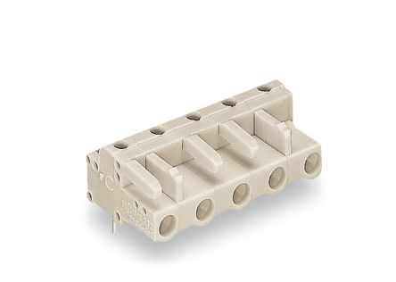 WAGO 722 Series Series Angled PCB Mount PCB Header, 7-Contact, 1-Row, 7.5mm Pitch, Solder Termination [722-837]; 223-024