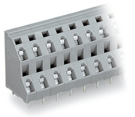 WAGO 736 Series PCB Terminal Block, 32-Contact, 7.5mm Pitch, Through Hole Mount, 2-Row, Cage Clamp Termination [736-516]; 223-041