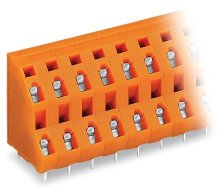 WAGO 736 Series PCB Terminal Block, 24-Contact, 7.62mm Pitch, Through Hole Mount, 2-Row, Cage Clamp Termination [736-612]; 223-061
