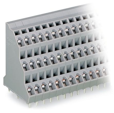 WAGO 737 Series PCB Connector, 24-Contact, 5mm Pitch, Through Hole Mount, 3-Row, Cage Clamp Termination [737-108]; 223-074