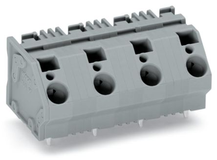 WAGO 745 Series PCB Connector, 4-Contact, 15mm Pitch, Through Hole Mount, 1-Row, Cage Clamp Termination [745-1454]; 223-164
