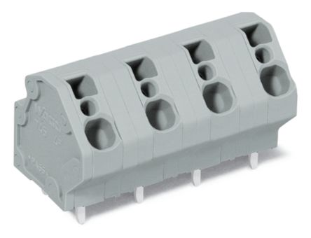 WAGO 745 Series PCB Connector, 4-Contact, 10mm Pitch, Through Hole Mount, 1-Row, Cage Clamp Termination [745-3204]; 223-189