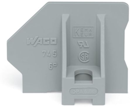 WAGO 745 Series End Plate for Use with Rail Mount Terminal Blocks [745-345]; 223-201