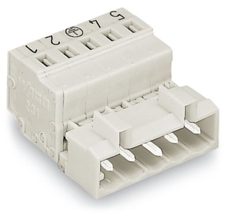 WAGO 721 Series Male Lighting Connector, 5-Pole, Male, 5-Way, Cable Mount, 12A [721-605/018-042]; 223-245