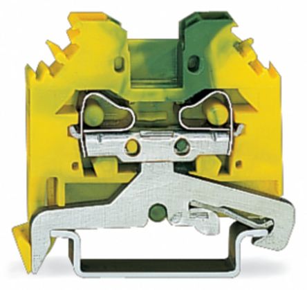 WAGO 2-Way Earth Terminal Block, 4mm², Cage Clamp, Polyamide Housing [281-107]; 223-321