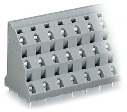 WAGO 737 Series PCB Connector, 18-Contact, 10mm Pitch, Through Hole Mount, 3-Row, Cage Clamp Termination [737-706]; 223-386