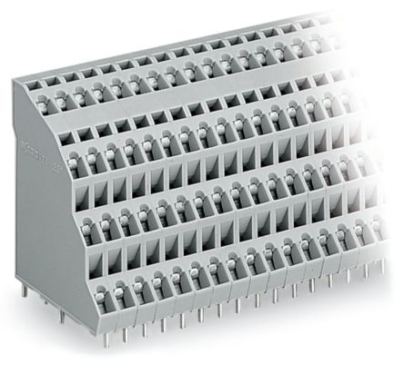 WAGO 738 Series PCB Connector, 96-Contact, 5mm Pitch, Through Hole Mount, 4-Row, Cage Clamp Termination [738-224]; 223-394