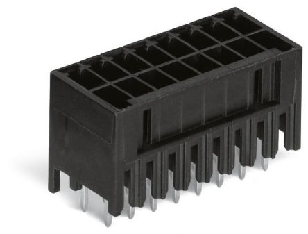 WAGO 713 Series Straight Through Hole Header, 16 Contact(s), 3.5 mm Pitch, 2 Row(s), Shrouded [713-1468]; 223-605