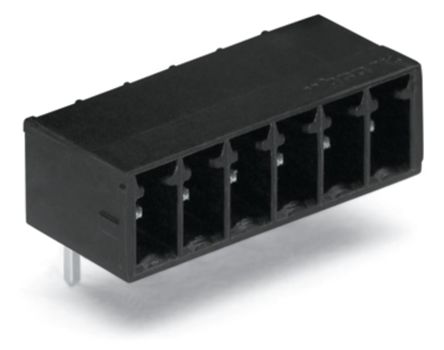 WAGO 714 Series Angled Through Hole Header, 6 Contact(s), 3.5 mm Pitch, 1 Row(s), Shrouded [714-166]; 223-625