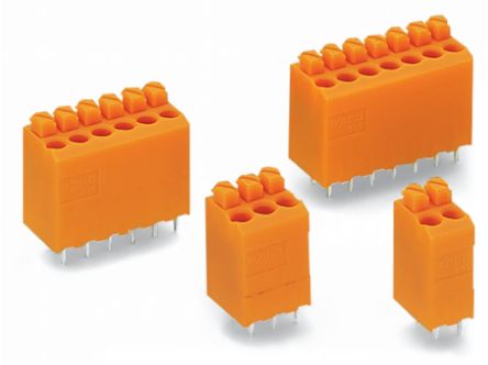 WAGO 735 Series PCB Connector, 6-Contact, 3.81mm Pitch, Through Hole Mount, 1-Row, Push Wire Termination [735-126]; 223-904