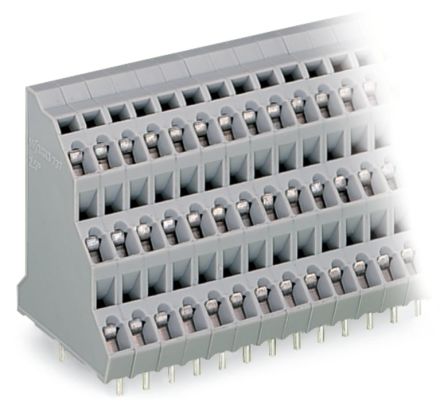 WAGO 737 Series PCB Connector, 24-Contact, 5mm Pitch, Through Hole Mount, 3-Row, Cage Clamp Termination [737-208]; 223-940