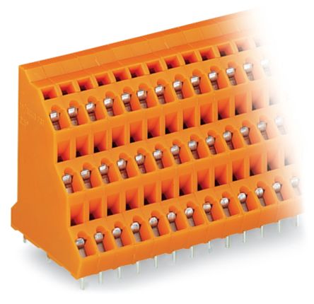WAGO 737 Series PCB Connector, 6-Contact, 5.08mm Pitch, Through Hole Mount, 3-Row, Cage Clamp Termination [737-302]; 223-946