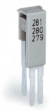 WAGO 284 Series Step Down Jumper for Use with Rail Mount Terminal Blocks, 15A [284-414]; 223-970