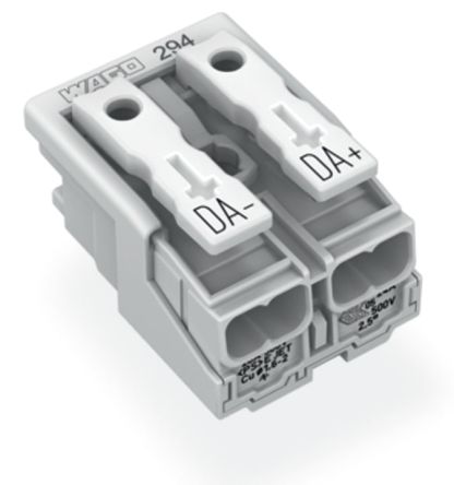WAGO 294 Series Female Lighting Connector, 2-Pole, Female, 2-Way, Plug-In Mount, 24A [294-5032]; 223-992