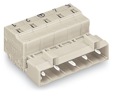 WAGO 723 Series Male Lighting Connector, 5-Pole, Male, 5-Way, Cable Mount, 12A [723-605/000-042]; 224-016