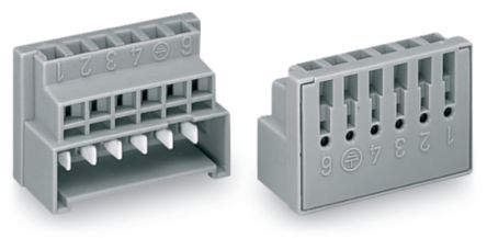 WAGO 730 Series Male Lighting Connector, 6-Pole, Male, 6-Way, Plug-In Mount, 10A [730-116]; 224-064