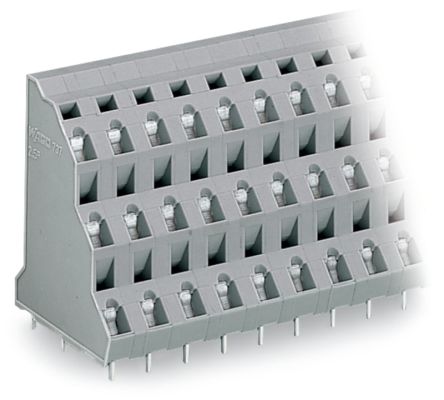 WAGO 737 Series PCB Connector, 6-Contact, 7.5mm Pitch, Through Hole Mount, 3-Row, Cage Clamp Termination [737-502]; 224-077