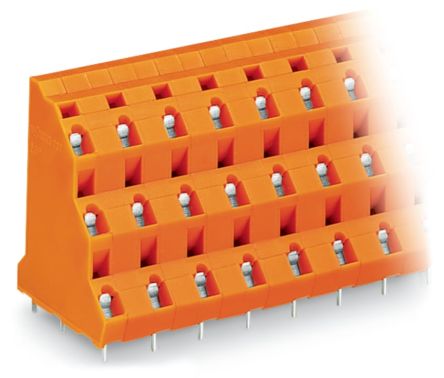 WAGO 737 Series PCB Connector, 6-Contact, 10.16mm Pitch, Through Hole Mount, 3-Row, Cage Clamp Termination [737-802]; 224-094
