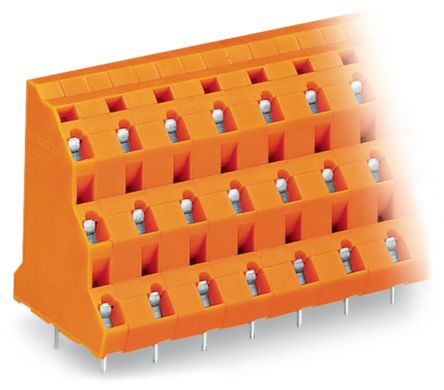 WAGO 737 Series PCB Connector, 6-Contact, 10.16mm Pitch, Through Hole Mount, 3-Row, Cage Clamp Termination [737-852]; 224-103