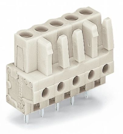 WAGO 722 Series Series Straight PCB Mount PCB Header, 16-Contact, 1-Row, 5mm Pitch, Solder Termination [722-146]; 224-282