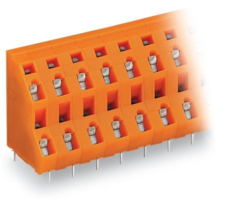 WAGO 736 Series PCB Terminal Block, 8-Contact, 7.62mm Pitch, Through Hole Mount, 2-Row, Cage Clamp Termination [736-654]; 224-339