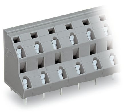 WAGO 736 Series PCB Terminal Block, 24-Contact, 10mm Pitch, Through Hole Mount, 2-Row, Cage Clamp Termination [736-712]; 224-353