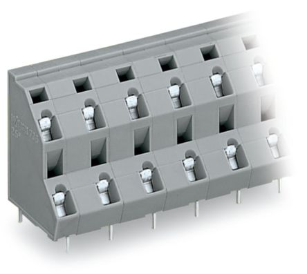 WAGO 736 Series PCB Terminal Block, 8-Contact, 10mm Pitch, Through Hole Mount, 2-Row, Cage Clamp Termination [736-754]; 224-358