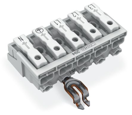 WAGO 294 Series Female Lighting Connector, 5-Pole, Female, 5-Way, Plug-In Mount, 24A [294-5315]; 224-424