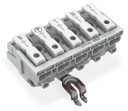 WAGO 294 Series Female Lighting Connector, 5-Pole, Female, 5-Way, Plug-In Mount, 24A [294-8315]; 224-443